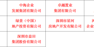 “第十届(2019年度)深圳地产资信10强”公告