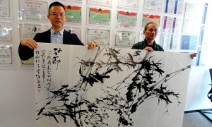 喜迎二十大讴歌新时代 将军与书画家送文化进企业